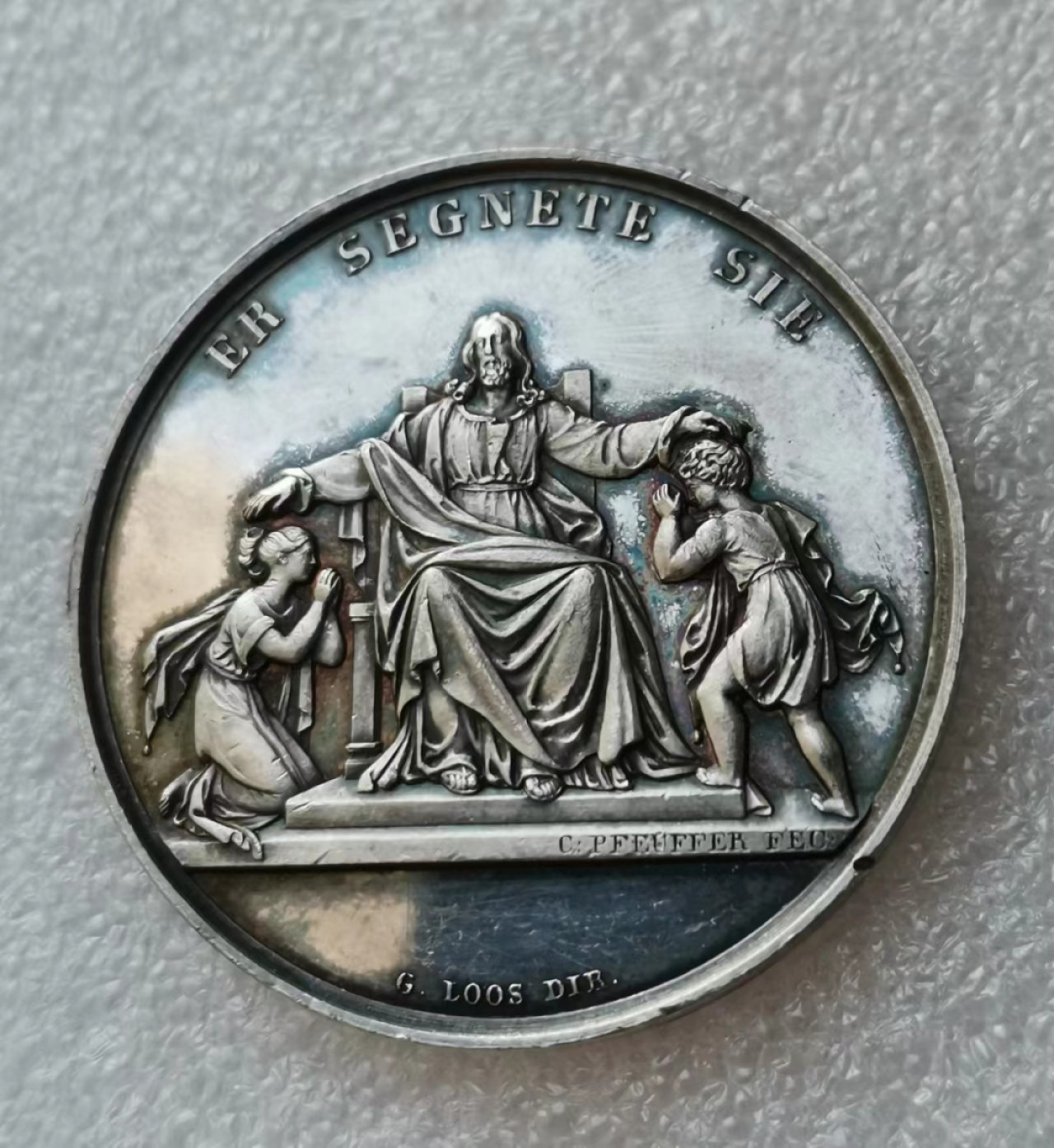 瓶子🏺第45期拍卖会 德国19世纪早期LOOS宗教受礼银章