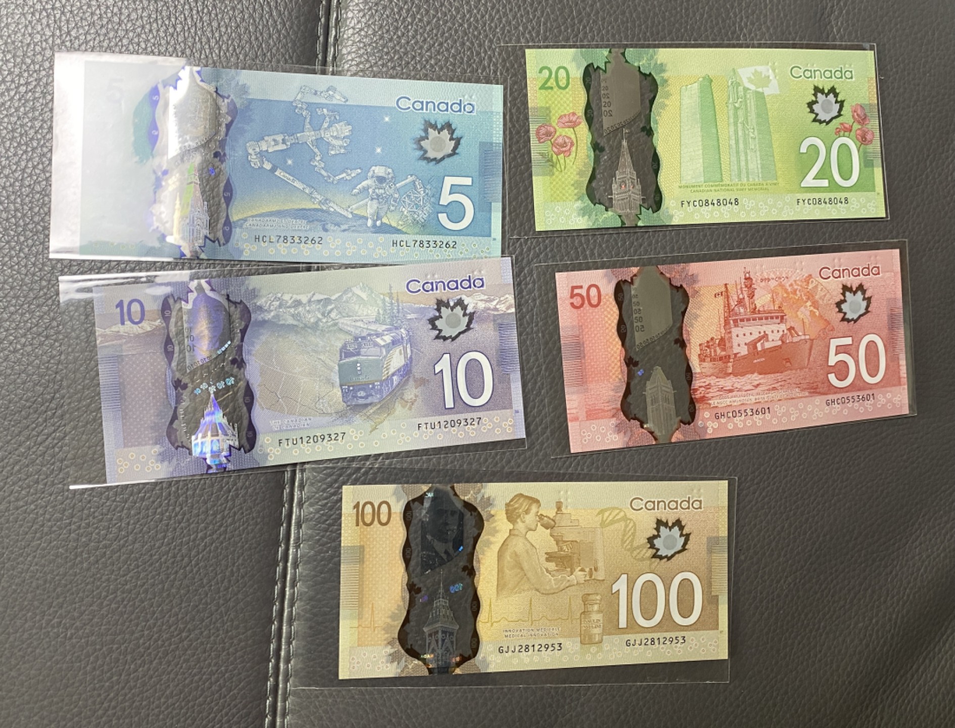 Chase Auction 第14期 - - 中外钱币、纪念钞、民国钞联拍（增加若干拍品） 加拿大纸币一套，塑料钞，全新unc！