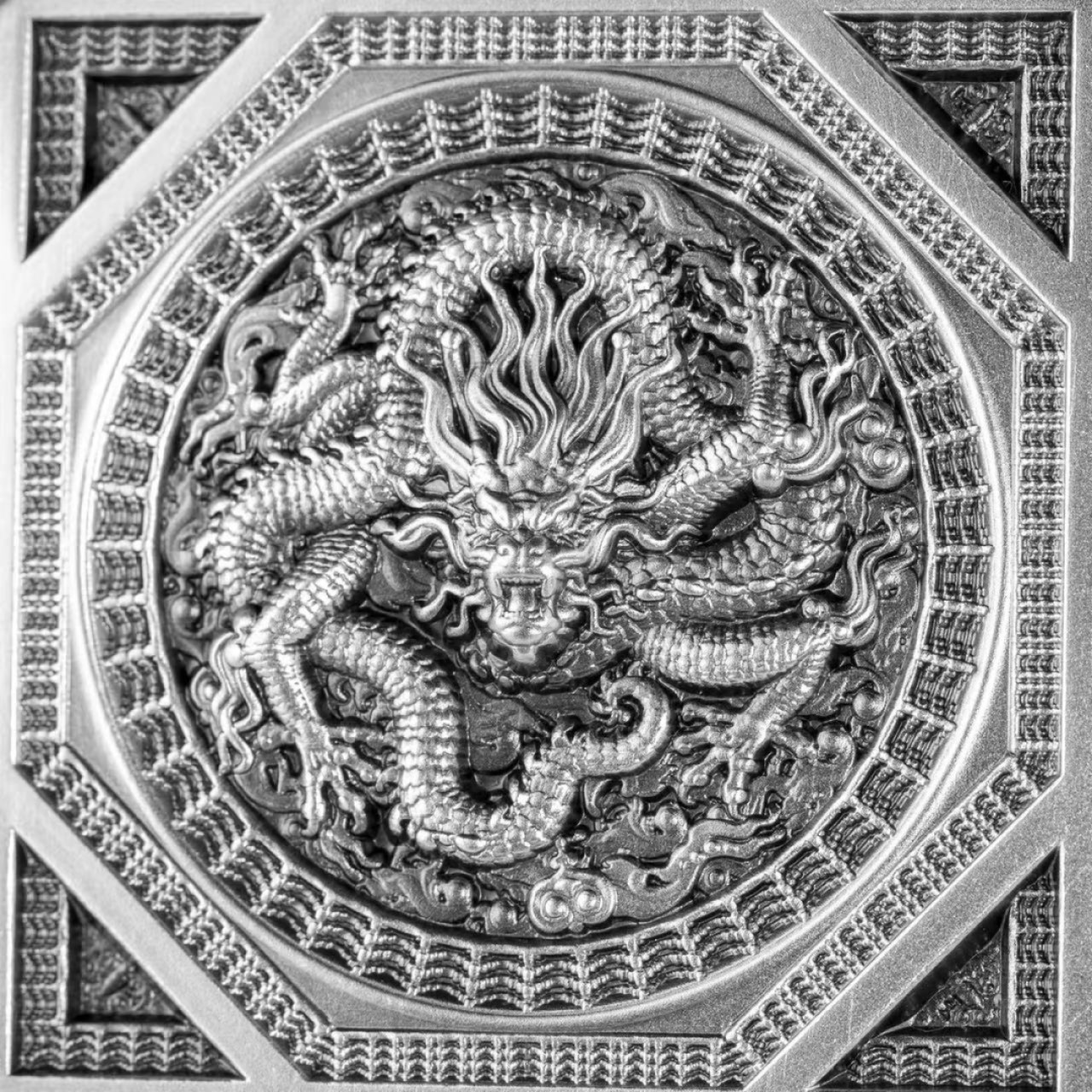 【预售】【乍得】紫禁城·太和殿·蟠龙藻井 银币【120*120mm】 【预售】【乍得】紫禁城·太和殿·蟠龙藻井仿古银币【120*120mm】