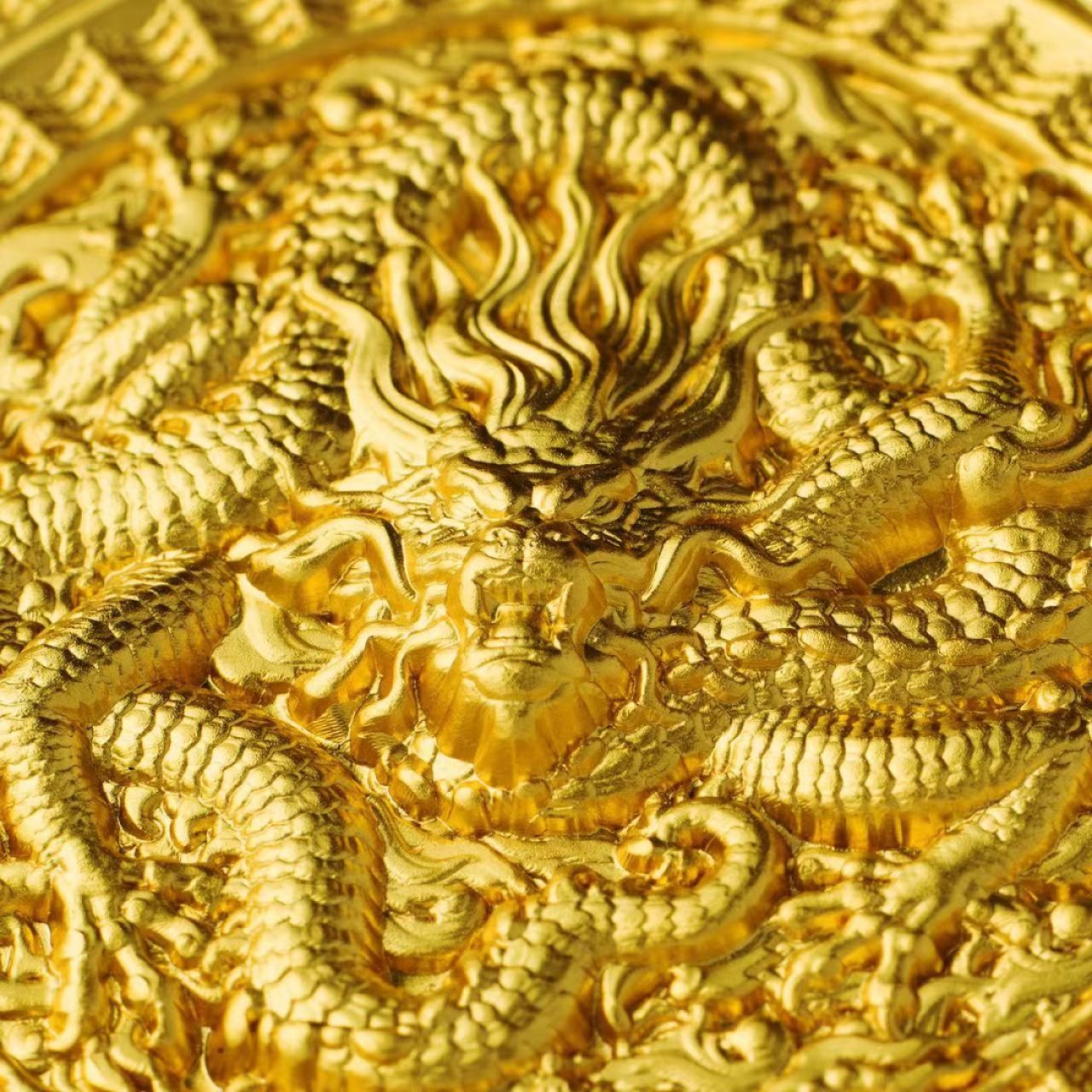 【预售】【乍得】紫禁城·太和殿·蟠龙藻井 银币【120*120mm】 【预售】【乍得】紫禁城·太和殿·蟠龙藻井镀金银币【120*120mm】