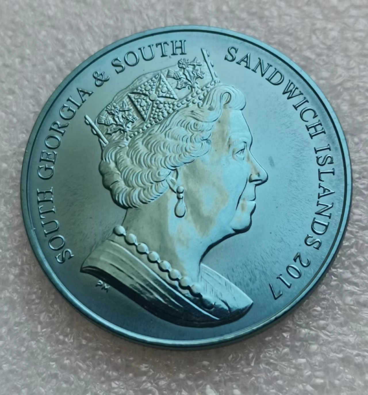 瓶子🏺第45期拍卖会 维尔京群岛2017年乌贼蓝色钛金属纪念币