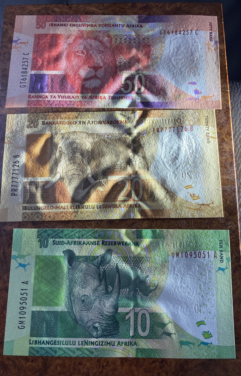 Chase Auction 第14期 - - 中外钱币、纪念钞、民国钞联拍（增加若干拍品） 南非纸币三张，全新unc，双面雕刻！