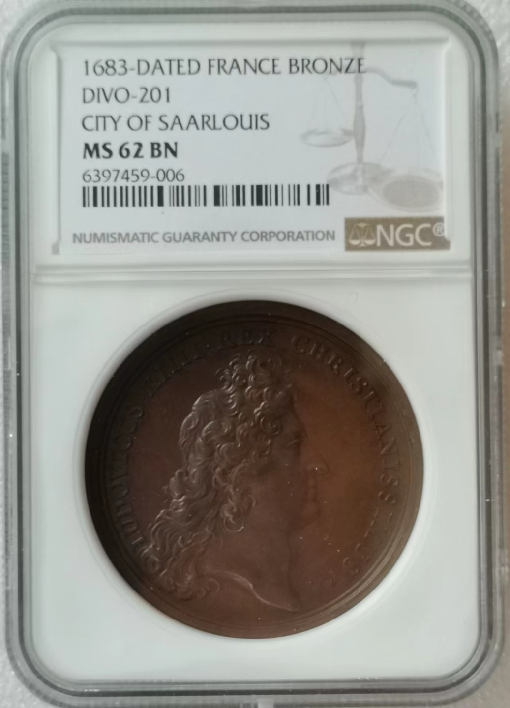 瓶子🏺第45期拍卖会 法国1683年路易十四加冕铜章