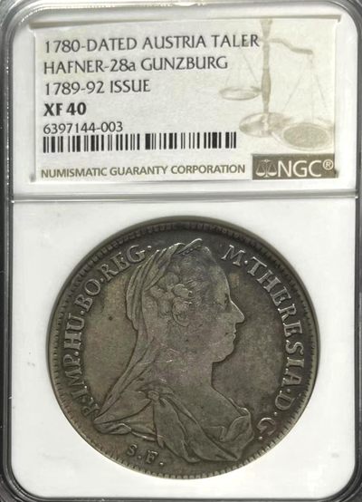 大奶妈银币（特雷西亚） 1780年 原铸大奶妈银币 NGC XF老版原铸 神圣罗马帝国泰勒 外国银币 - 大奶妈银币（特雷西亚） 1780年 原铸大奶妈银币 NGC XF老版原铸 神圣罗马帝国泰勒 外国银币