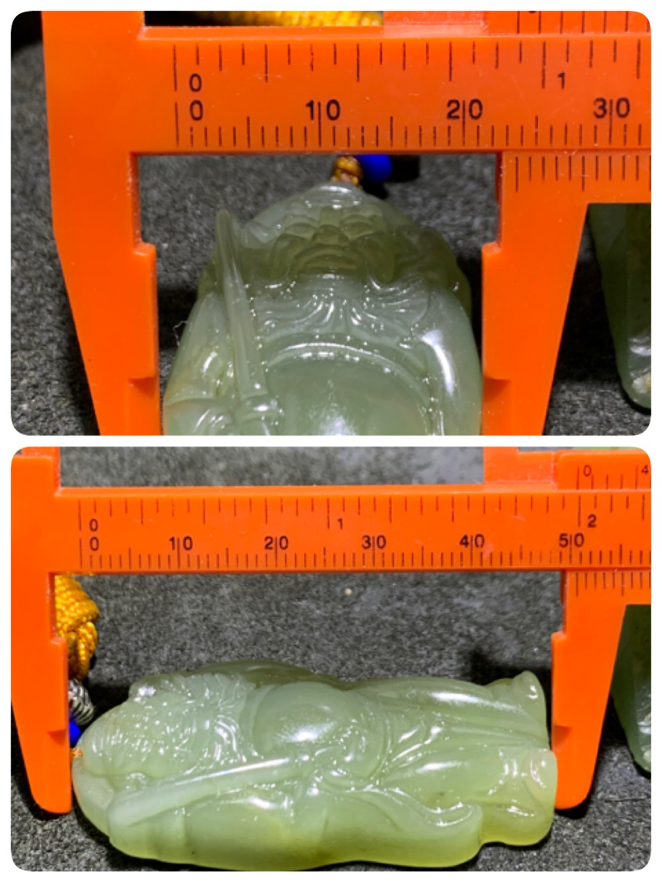 天然青海料和田玉雕刻钟馗一个，