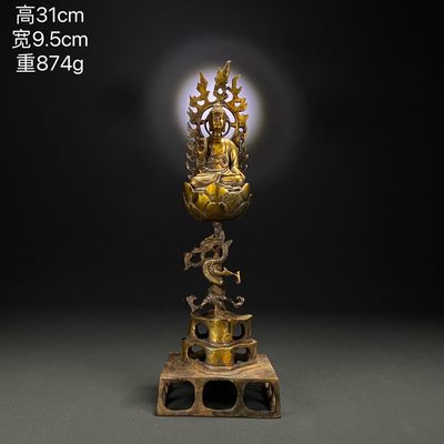 旧藏一唐青铜鎏金佛  - 旧藏一唐青铜鎏金佛 