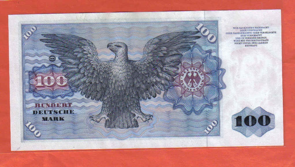 德国(西德 联邦德国)1970年100马克 P-34a 欧洲纸币 实物图 UNC