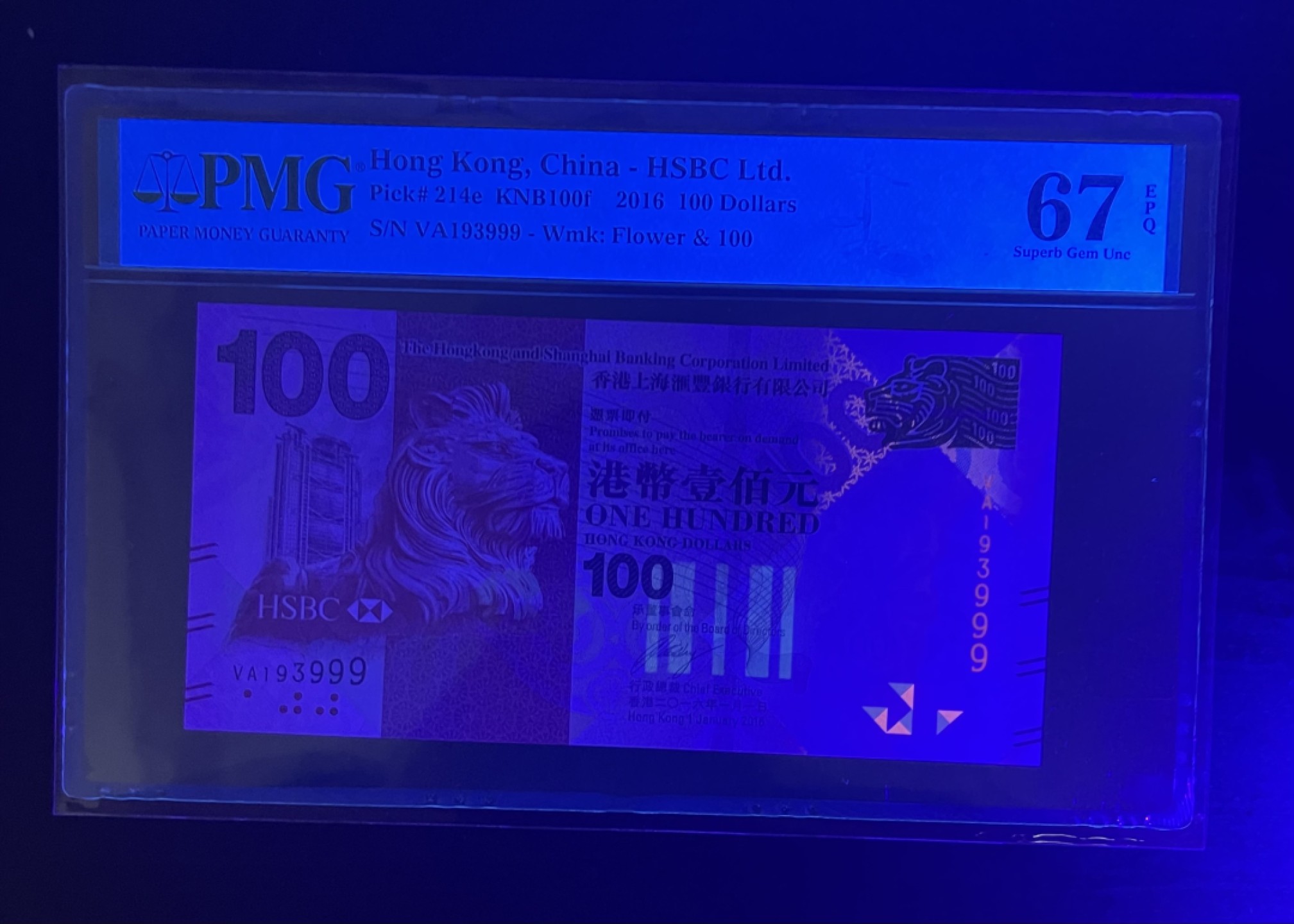 【丑猫0709】今晚7点整 16年汇丰100侧狮VA193999