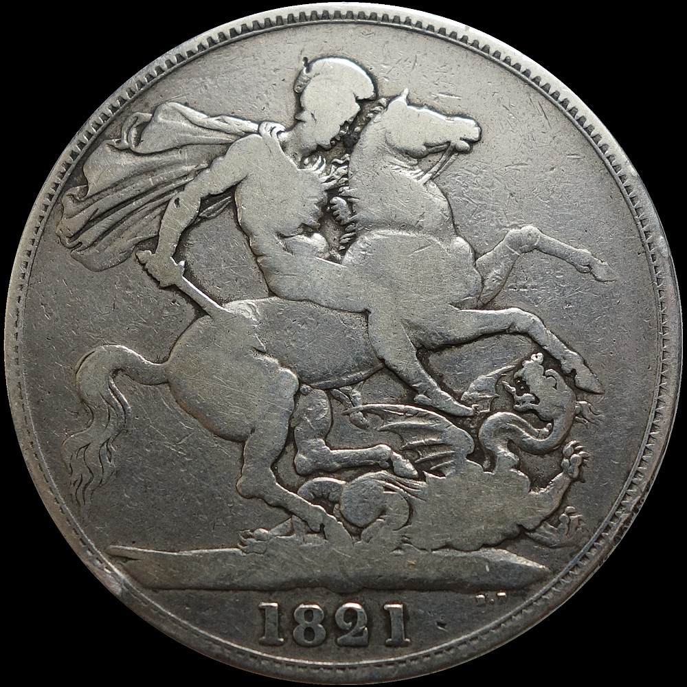 世界Great Britain	英国乔治四世1克朗1821年马剑