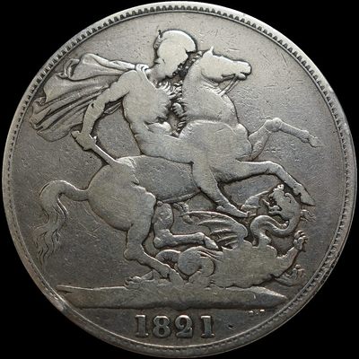 世界Great Britain	英国乔治四世1克朗1821年马剑