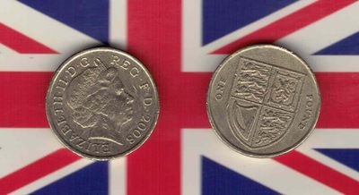 英国2008年1镑 纪念币 流通品 品相如图      - 英国2008年1镑 纪念币 流通品 品相如图     