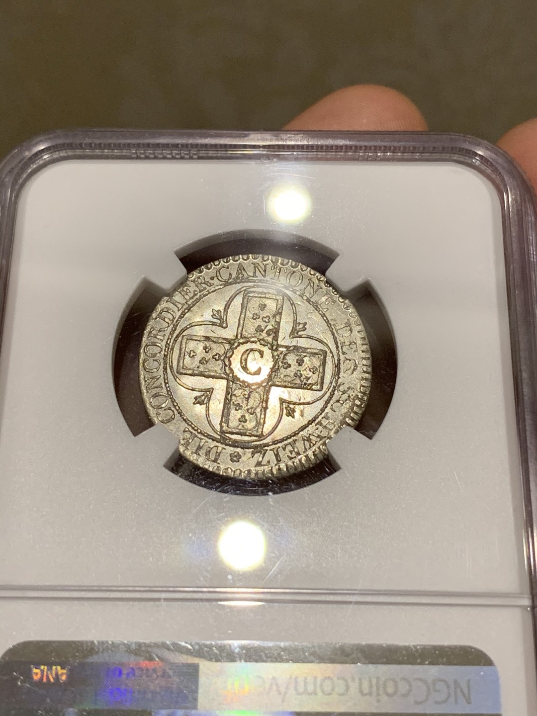 《竞宝斋》第69场-本周日，周一，周四.3场连拍（全场不限金额包邮） NGC MS67 1826年瑞士阿尔高1巴增银币 顶级高分，冠军分，亮晶晶的原银色，保存的很好