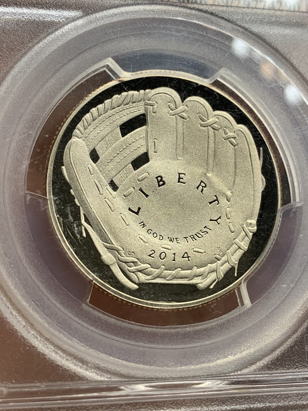 《竞宝斋》第69场-本周日，周一，周四.3场连拍（全场不限金额包邮） PCGS PR69CAM 美国 2014年 棒球名人堂异形 半美元 铜镍币 美国第一枚异性凹形纪念币