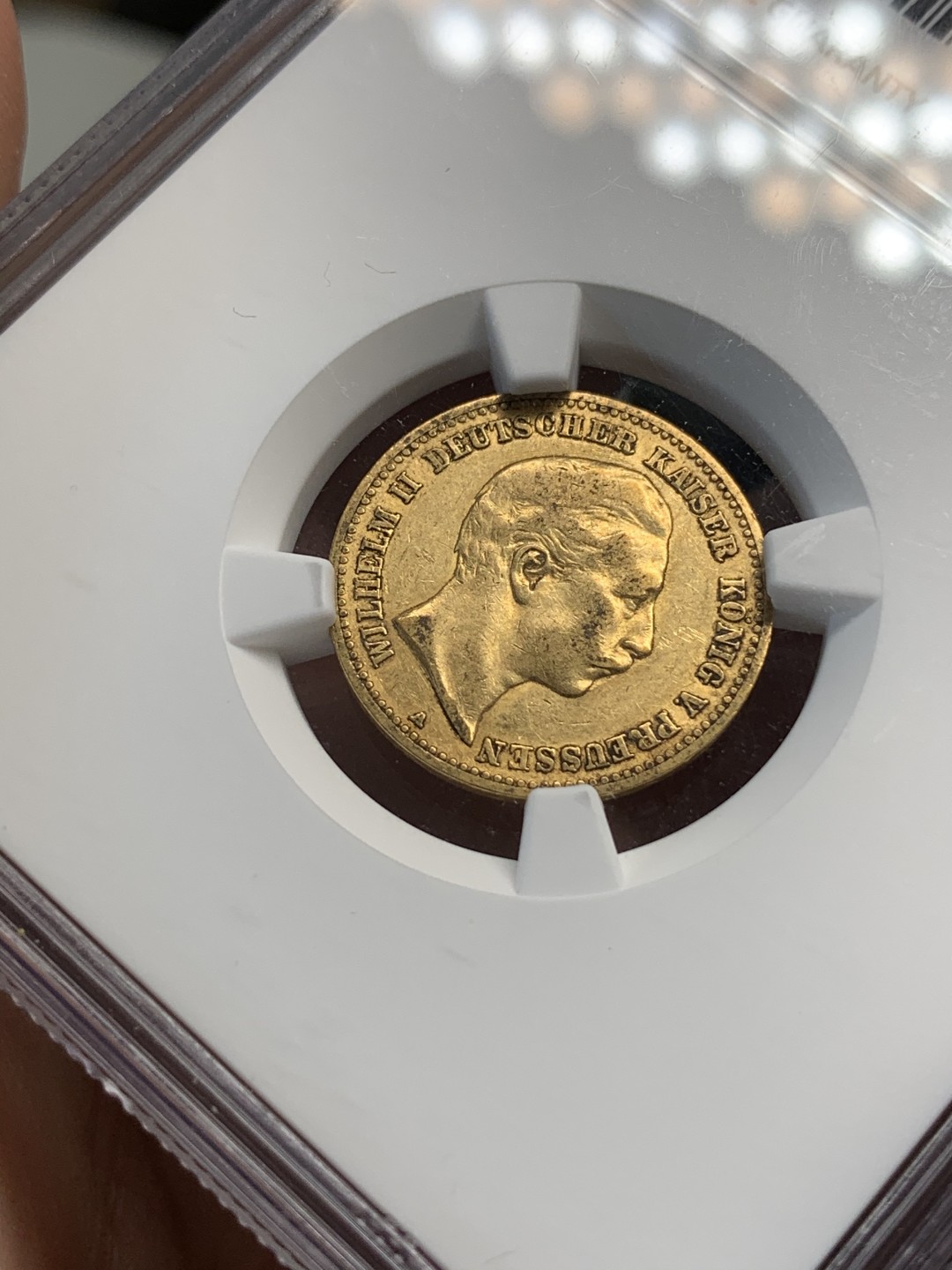 《竞宝斋》第69场-本周日，周一，周四.3场连拍（全场不限金额包邮） NGC XF45 GSA 德国普鲁士1890年A版威廉二世10马克金币 不多见年份更高分5枚