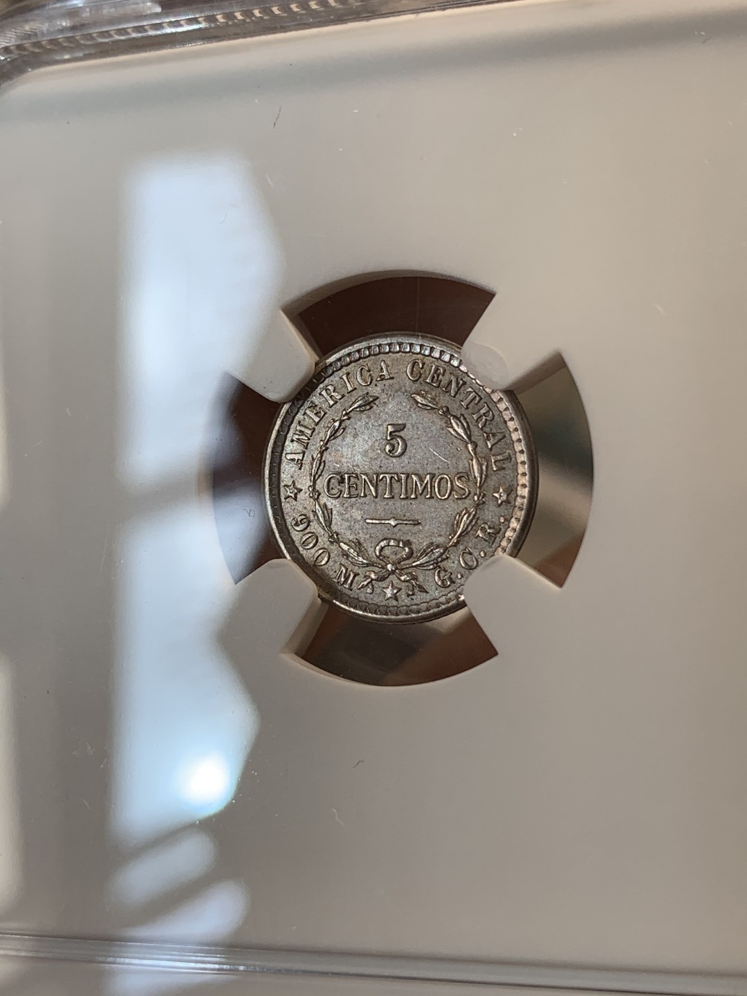 《竞宝斋》第69场-本周日，周一，周四.3场连拍（全场不限金额包邮） NGC-MS63 哥斯达黎加 1914年 5分银币 稀少品种