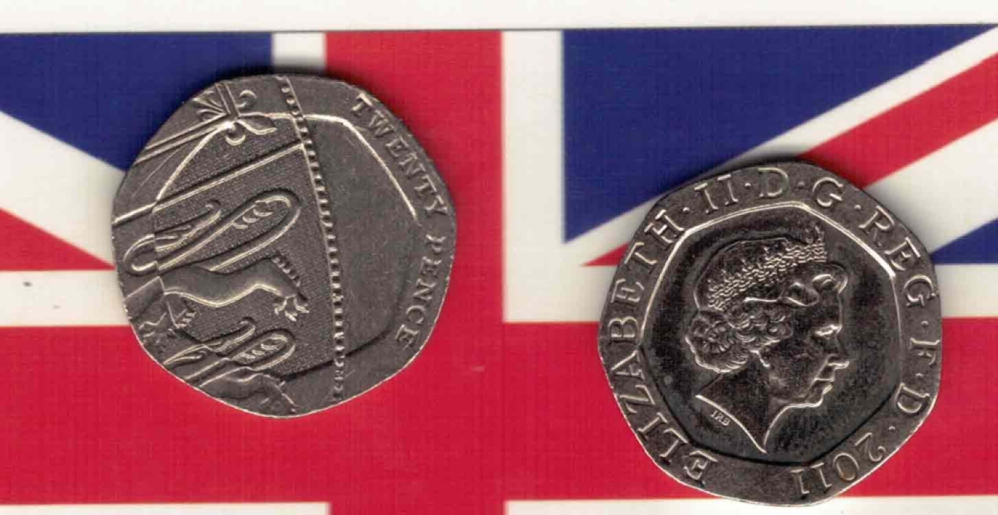 英国2011年20便士 纪念币 实物如图      