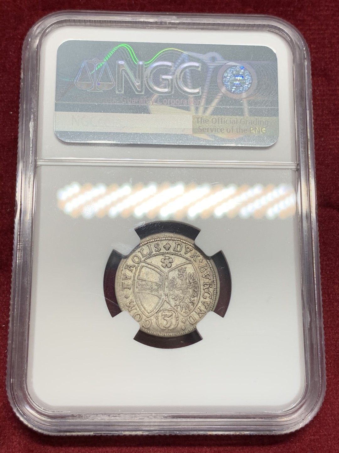 《竞宝斋》第69场-本周日，周一，周四.3场连拍（全场不限金额包邮） NGC-XF 奥地利 1662 HALL厂 斐迪南.卡尔 3K 银币 很不错的状态 稀少品种