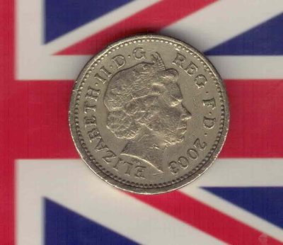 英国2003年1镑 流通品 实物图       - 英国2003年1镑 流通品 实物图      