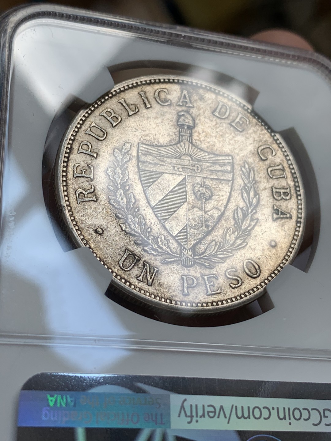 《竞宝斋》第69场-本周日，周一，周四.3场连拍（全场不限金额包邮） NGC-AU58 古巴1932年 大五星1比索 银币 大热品种