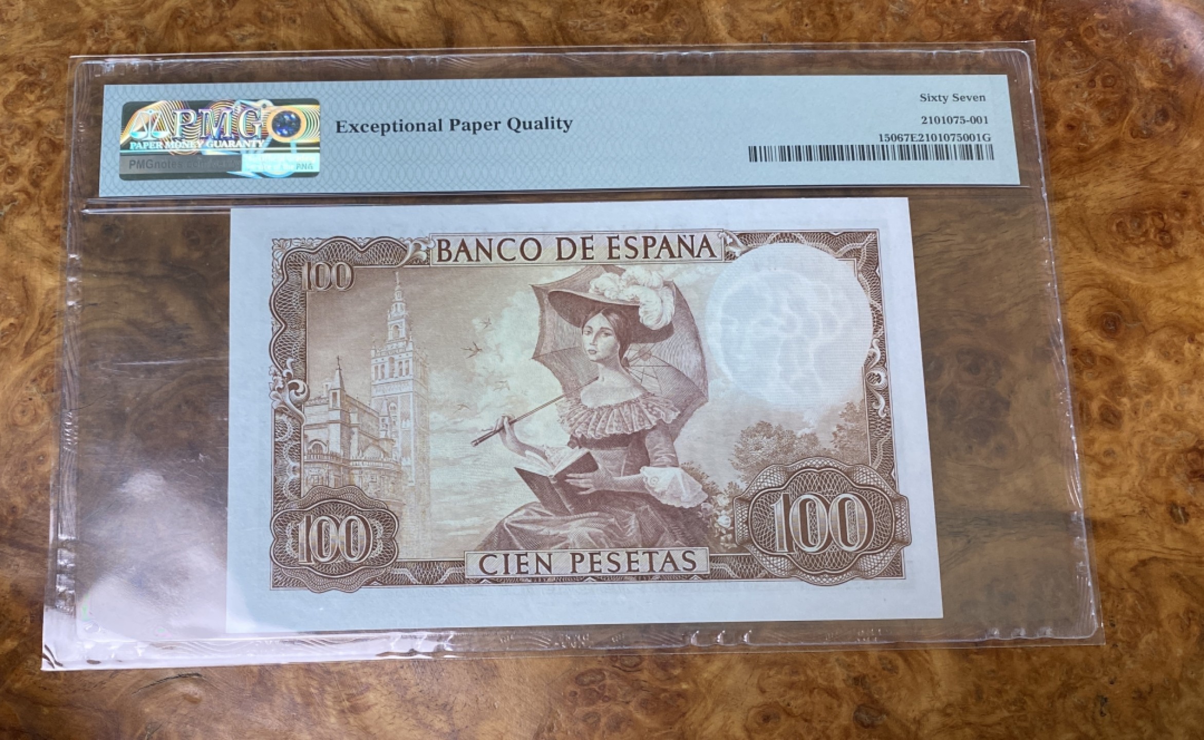 Chase Auction 第15期 - - 民国钞，外钞高分场（2022最后一期） 1965年西班牙100比塞塔，PMG67分！