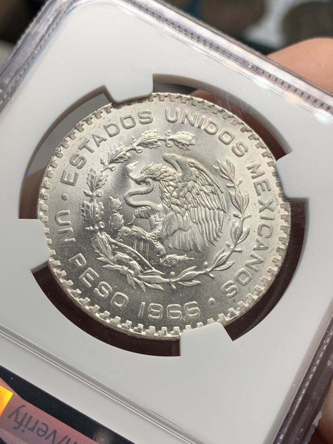 《竞宝斋》第69场-本周日，周一，周四.3场连拍（全场不限金额包邮） NGC-MS66 墨西哥 1966年 鹰洋1比索 大银币 顶级原光顶级状态