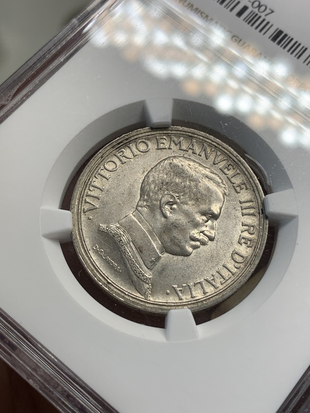 《竞宝斋》第69场-本周日，周一，周四.3场连拍（全场不限金额包邮） NGC MS62 意大利1915年马车2里拉银币