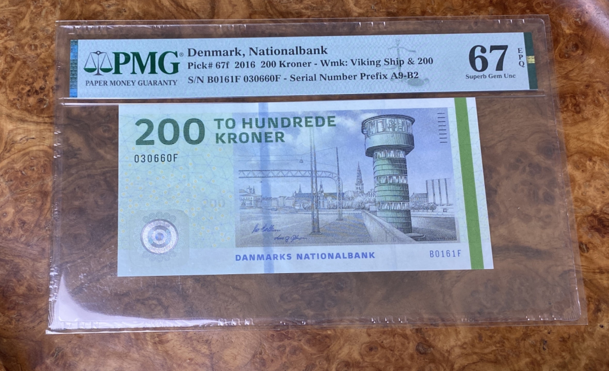 Chase Auction 第15期 - - 民国钞，外钞高分场（2022最后一期） 2016年丹麦200克朗，PMG67分！