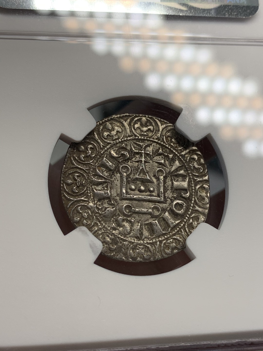 《竞宝斋》第69场-本周日，周一，周四.3场连拍（全场不限金额包邮） NGC XF细节评级 法国 菲利普四世（1270-1314年）打制银币 细节好 包浆也很不错  十分难得