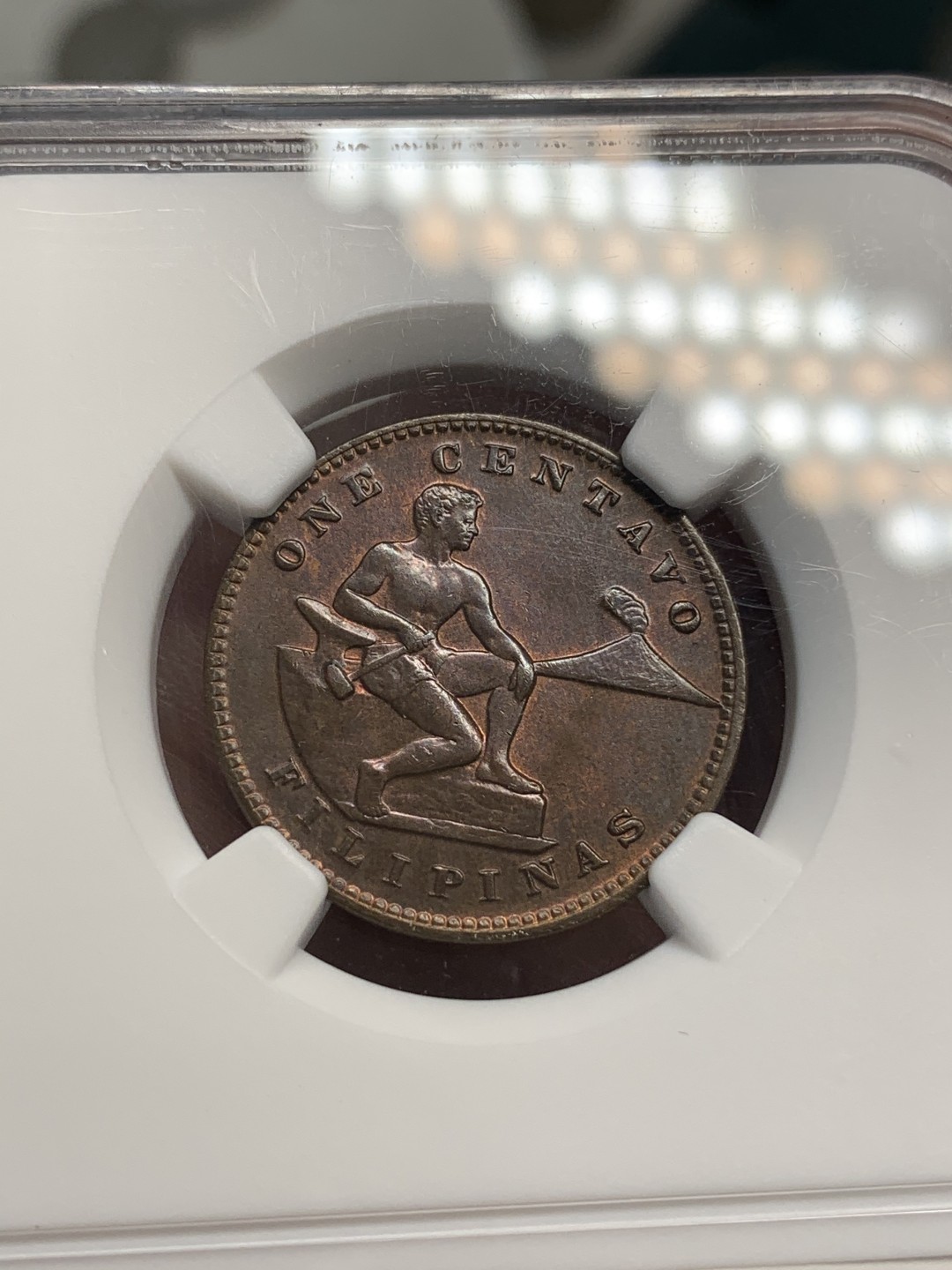 《竞宝斋》第69场-本周日，周一，周四.3场连拍（全场不限金额包邮） NGC MS64bn 美属菲律宾 1928年1分铜币 少见早期大版 好品少见 转光好状态