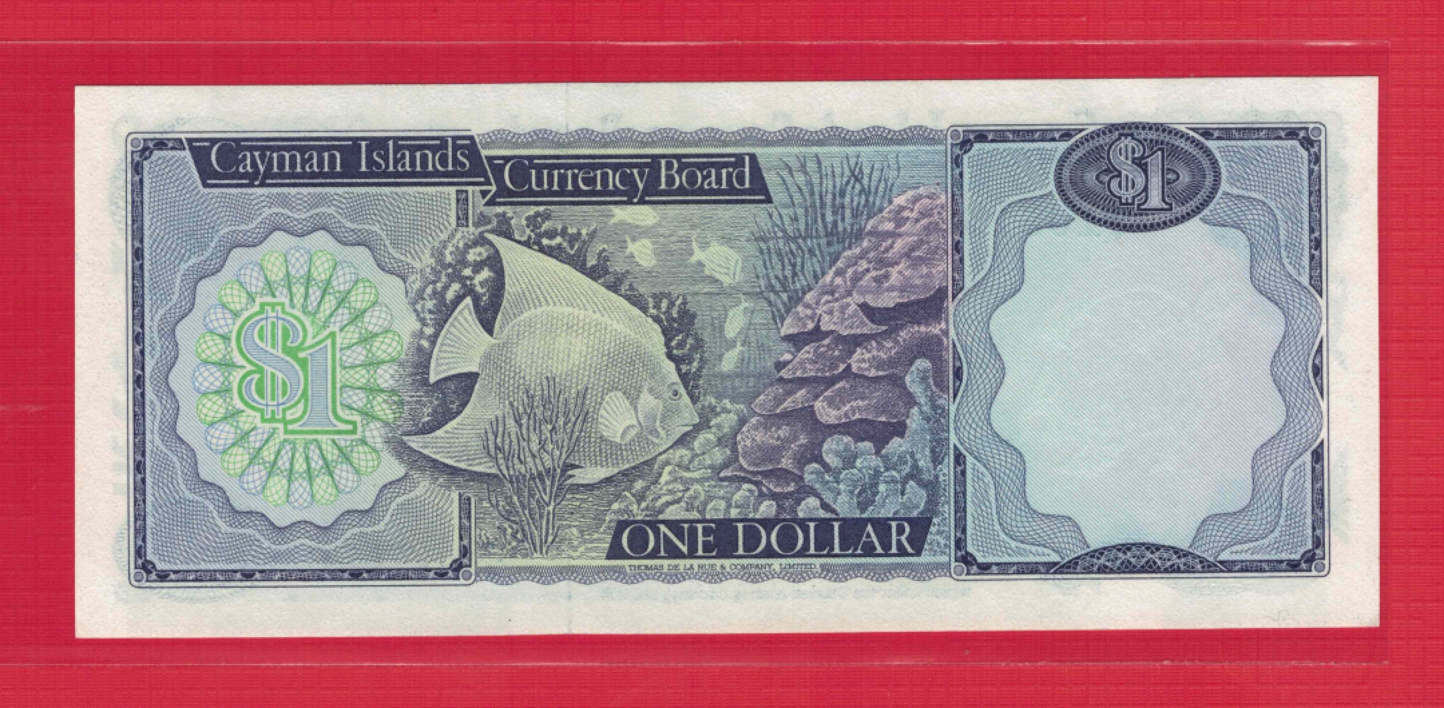 开曼群岛(开曼)1974年(1985年)1元 无47 美洲纸币 实物如图 UNC 