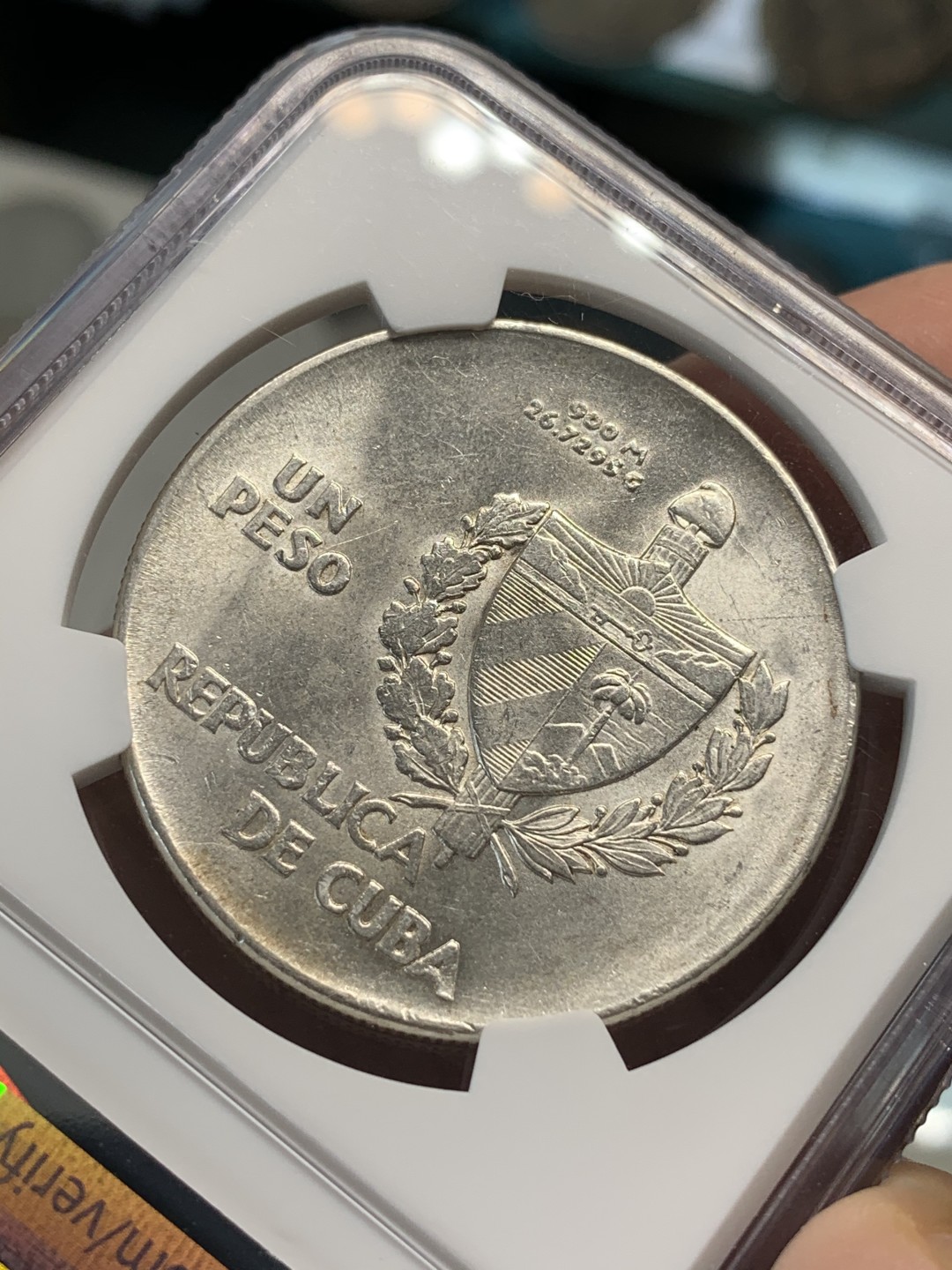 《竞宝斋》第69场-本周日，周一，周四.3场连拍（全场不限金额包邮） NGC MS62 古巴1939年经典ABC女神一比索银币