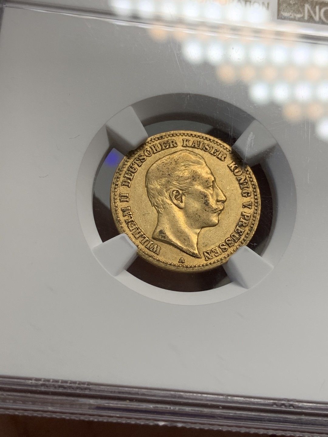 《竞宝斋》第69场-本周日，周一，周四.3场连拍（全场不限金额包邮） NGC XF45 GSA 德国普鲁士1890年A版威廉二世10马克金币 不多见年份更高分5枚