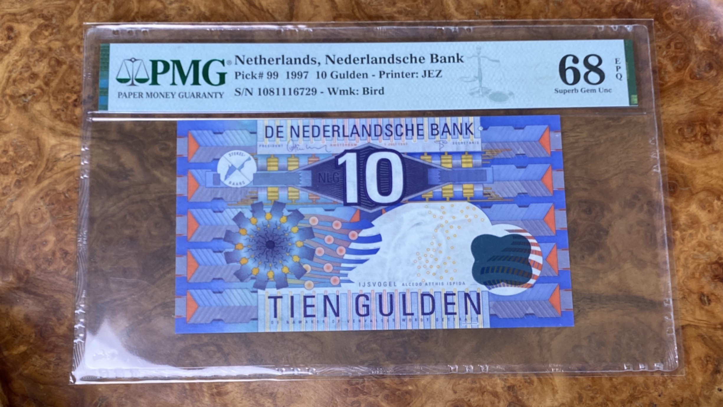 Chase Auction 第15期 - - 民国钞，外钞高分场（2022最后一期） 1997年荷兰10盾，PMG68分，齿轮版！