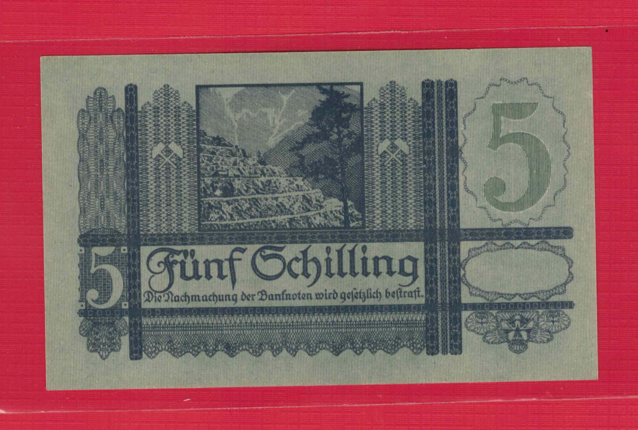 奥地利1945年5先令 克劳斯目录P-121 实物如图 UNC   