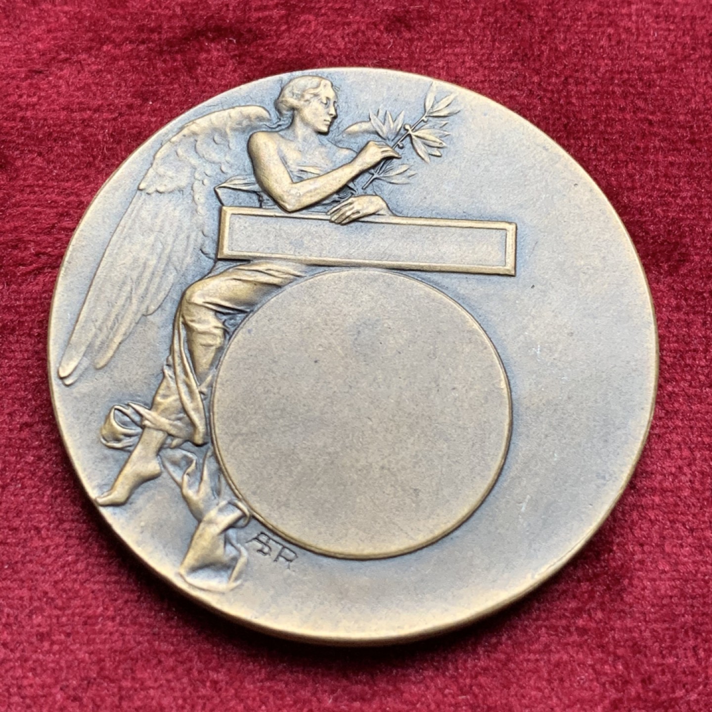 《竞宝斋》第69场-本周日，周一，周四.3场连拍（全场不限金额包邮） 法国 喂鸡 女孩铜章 目测为原铸 丰饶角 铜标  1880前后   29.5克 41mm