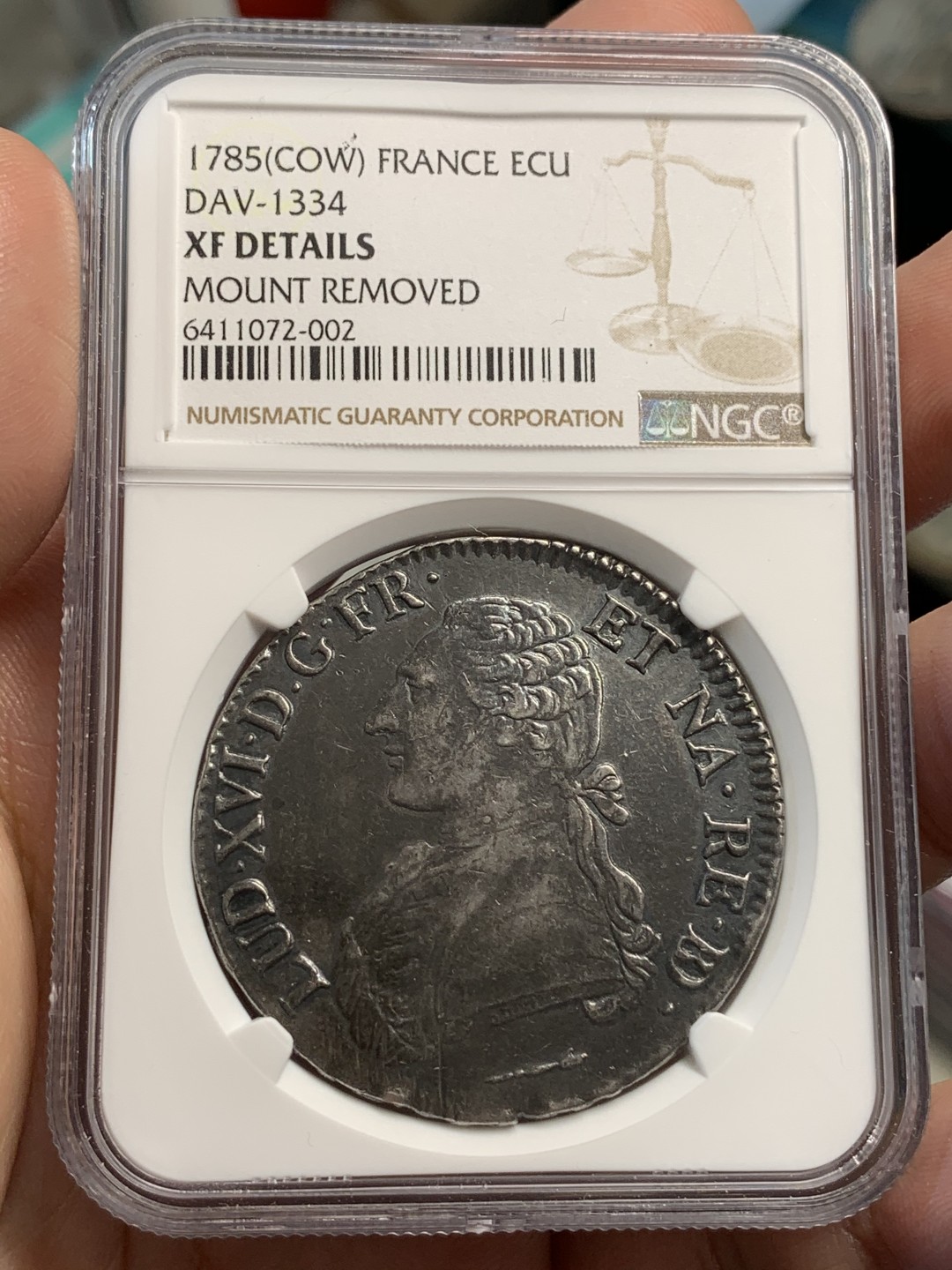 《竞宝斋》第69场-本周日，周一，周四.3场连拍（全场不限金额包邮） NGC XF老包浆 法国 1785年路易十六 埃居 大银币