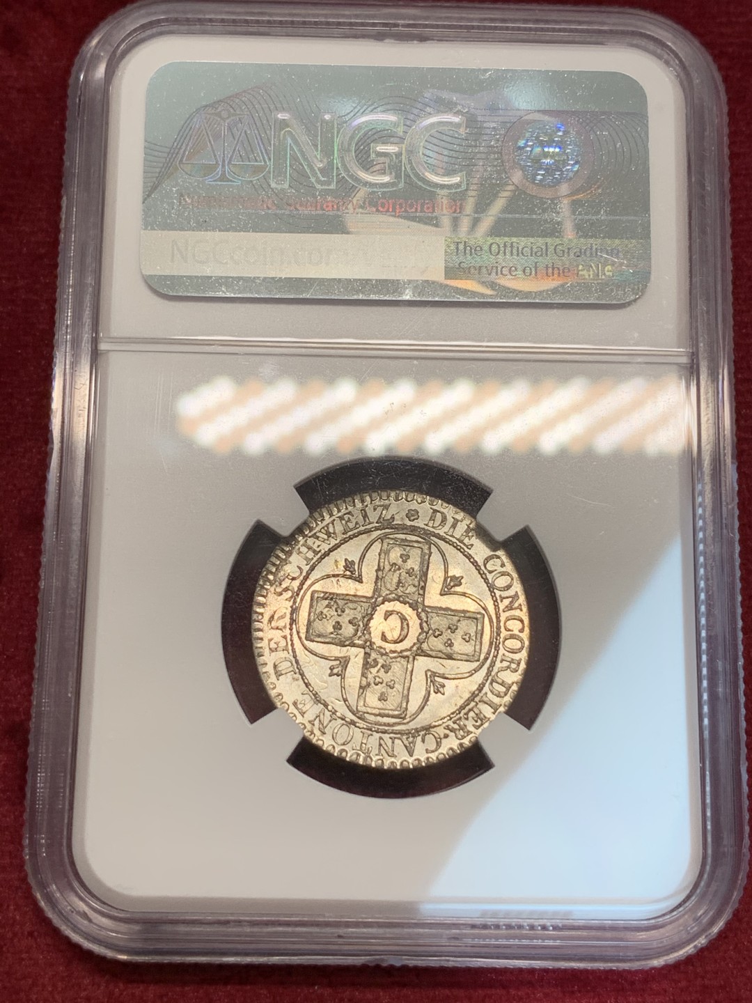 《竞宝斋》第69场-本周日，周一，周四.3场连拍（全场不限金额包邮） NGC MS67 1826年瑞士阿尔高1巴增银币 顶级高分，冠军分，亮晶晶的原银色，保存的很好