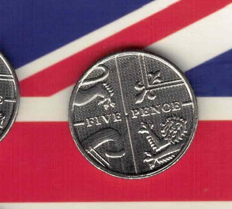 英国2014年5便士 实物如图       