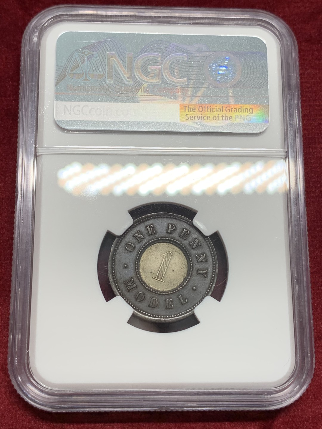 《竞宝斋》第69场-本周日，周一，周四.3场连拍（全场不限金额包邮） NGC-MS62英国（1844年）一便士双色代币