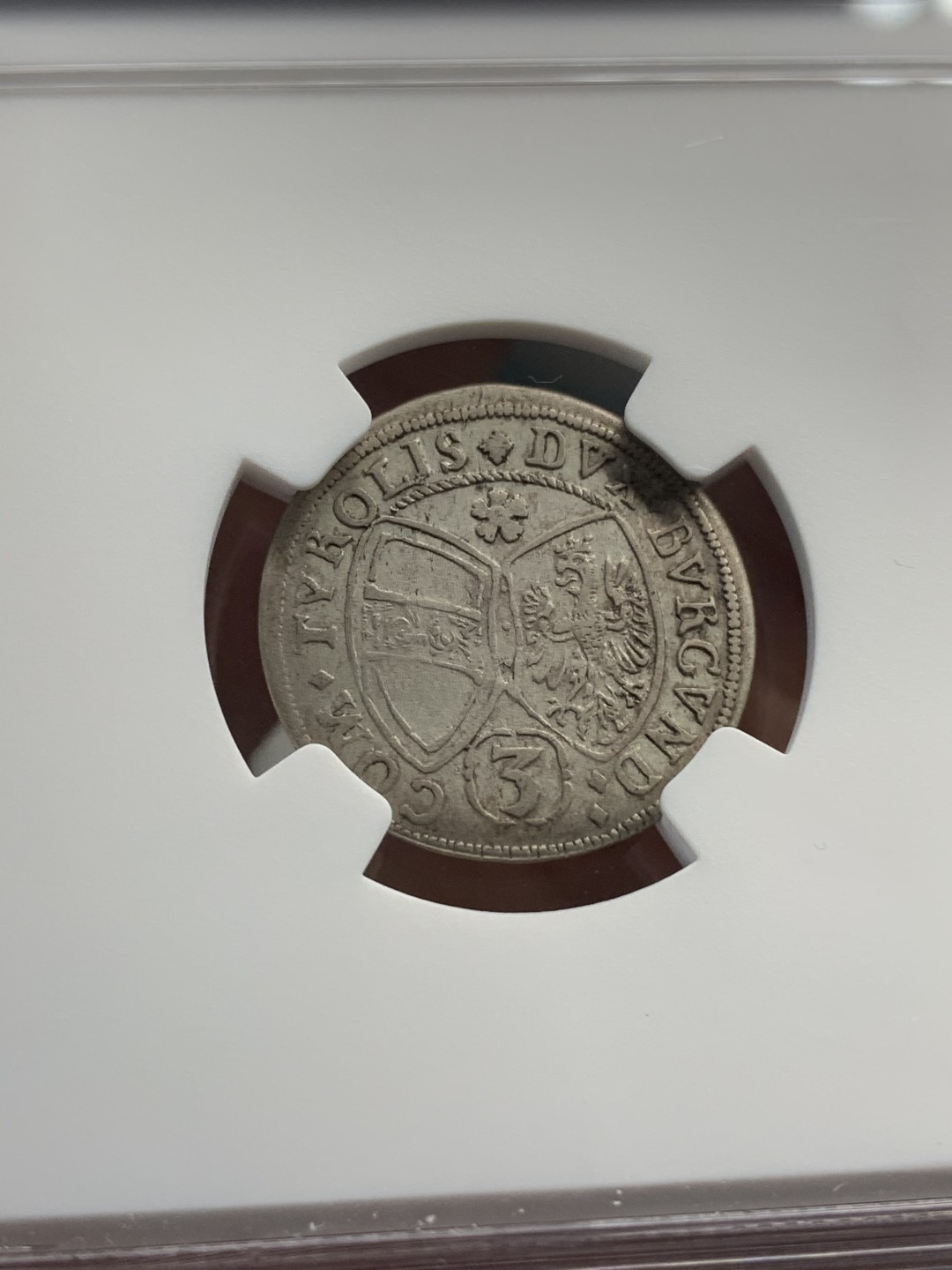 《竞宝斋》第69场-本周日，周一，周四.3场连拍（全场不限金额包邮） NGC-XF 奥地利 1662 HALL厂 斐迪南.卡尔 3K 银币 很不错的状态 稀少品种