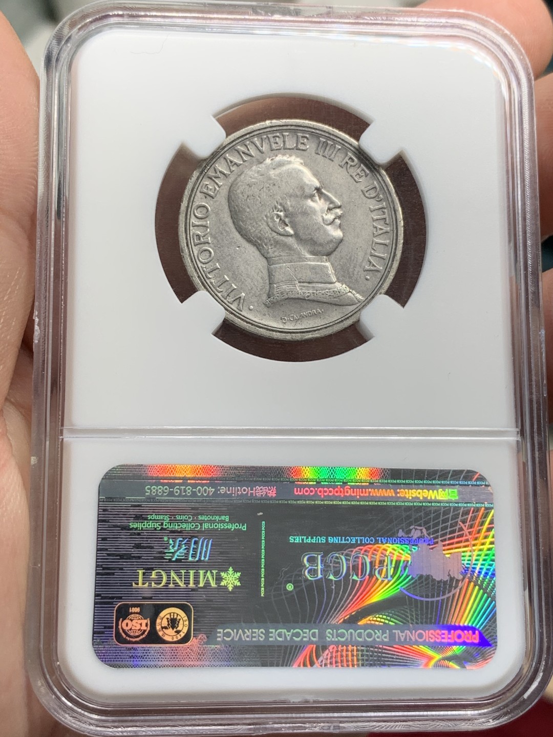 《竞宝斋》第69场-本周日，周一，周四.3场连拍（全场不限金额包邮） 1915年 意大利 2里拉 银币