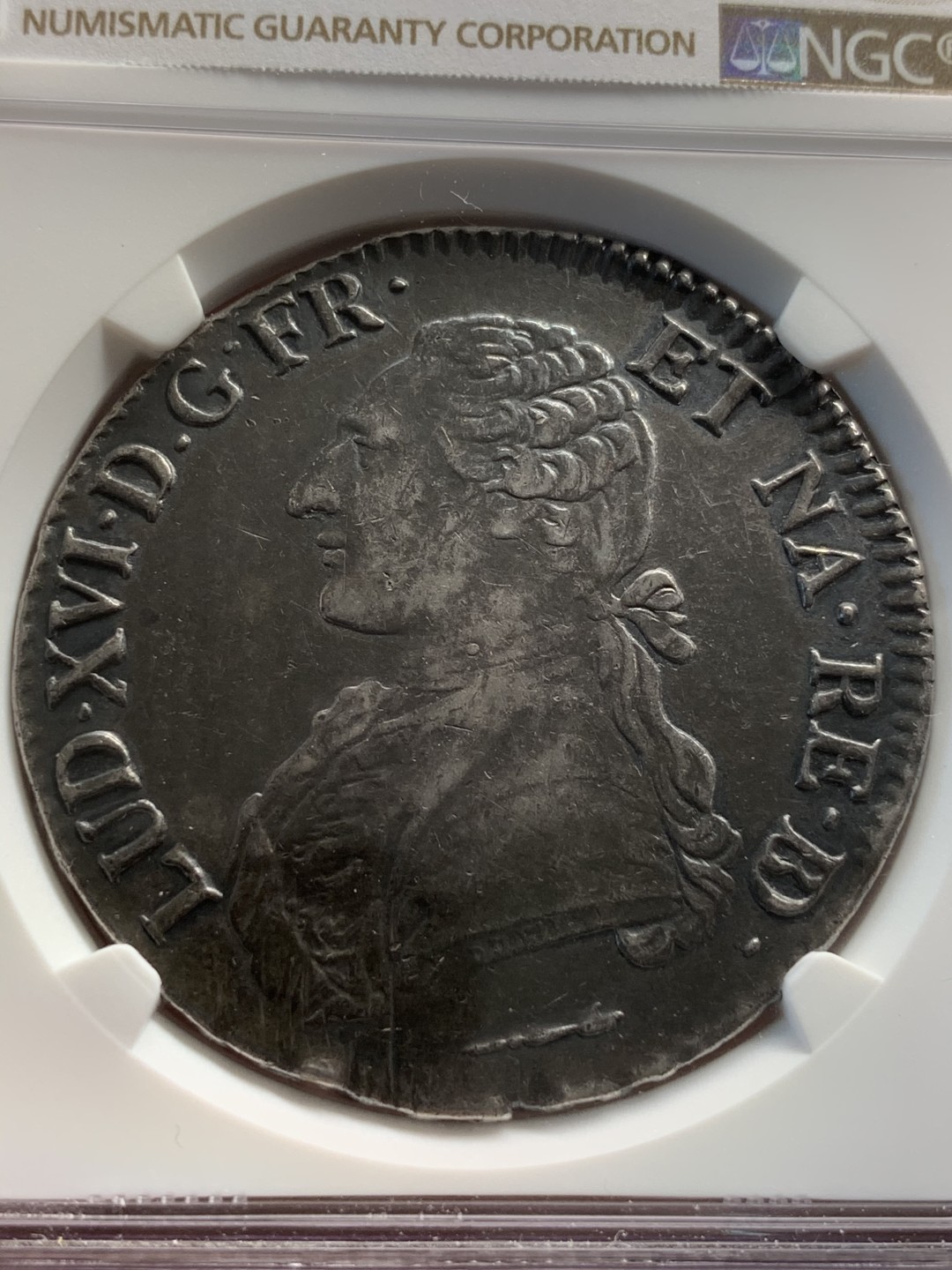 《竞宝斋》第69场-本周日，周一，周四.3场连拍（全场不限金额包邮） NGC XF老包浆 法国 1785年路易十六 埃居 大银币