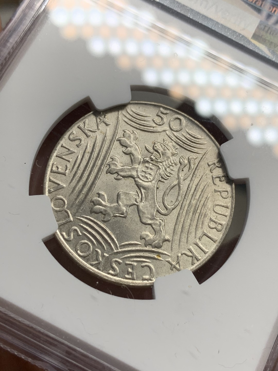 《竞宝斋》第69场-本周日，周一，周四.3场连拍（全场不限金额包邮） NGC-MS62 捷克斯洛伐克 1949年 斯大林 50克朗 银币 原光好品 稀少品种