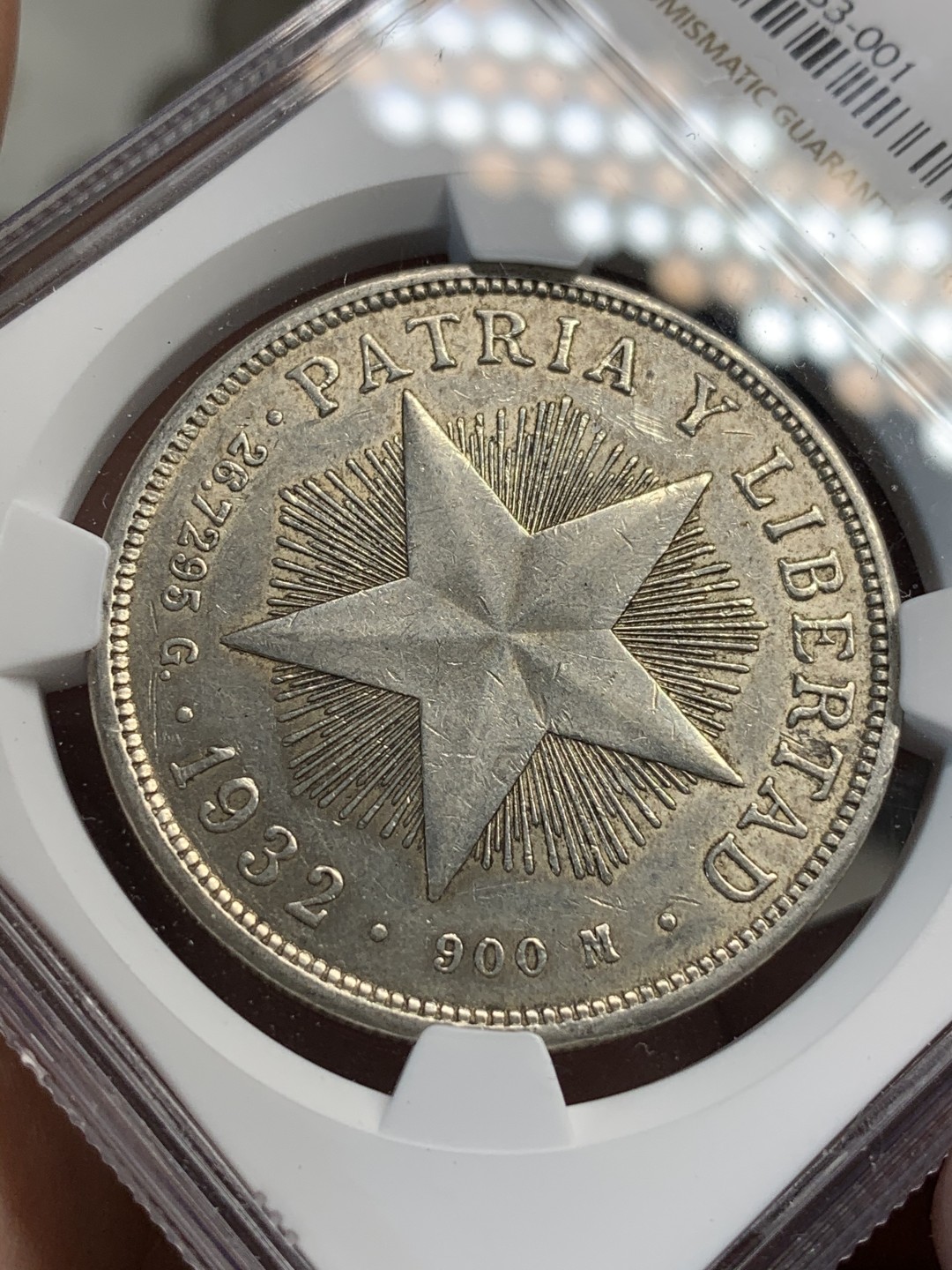 《竞宝斋》第69场-本周日，周一，周四.3场连拍（全场不限金额包邮） NGC-AU58 古巴1932年 大五星1比索 银币 大热品种