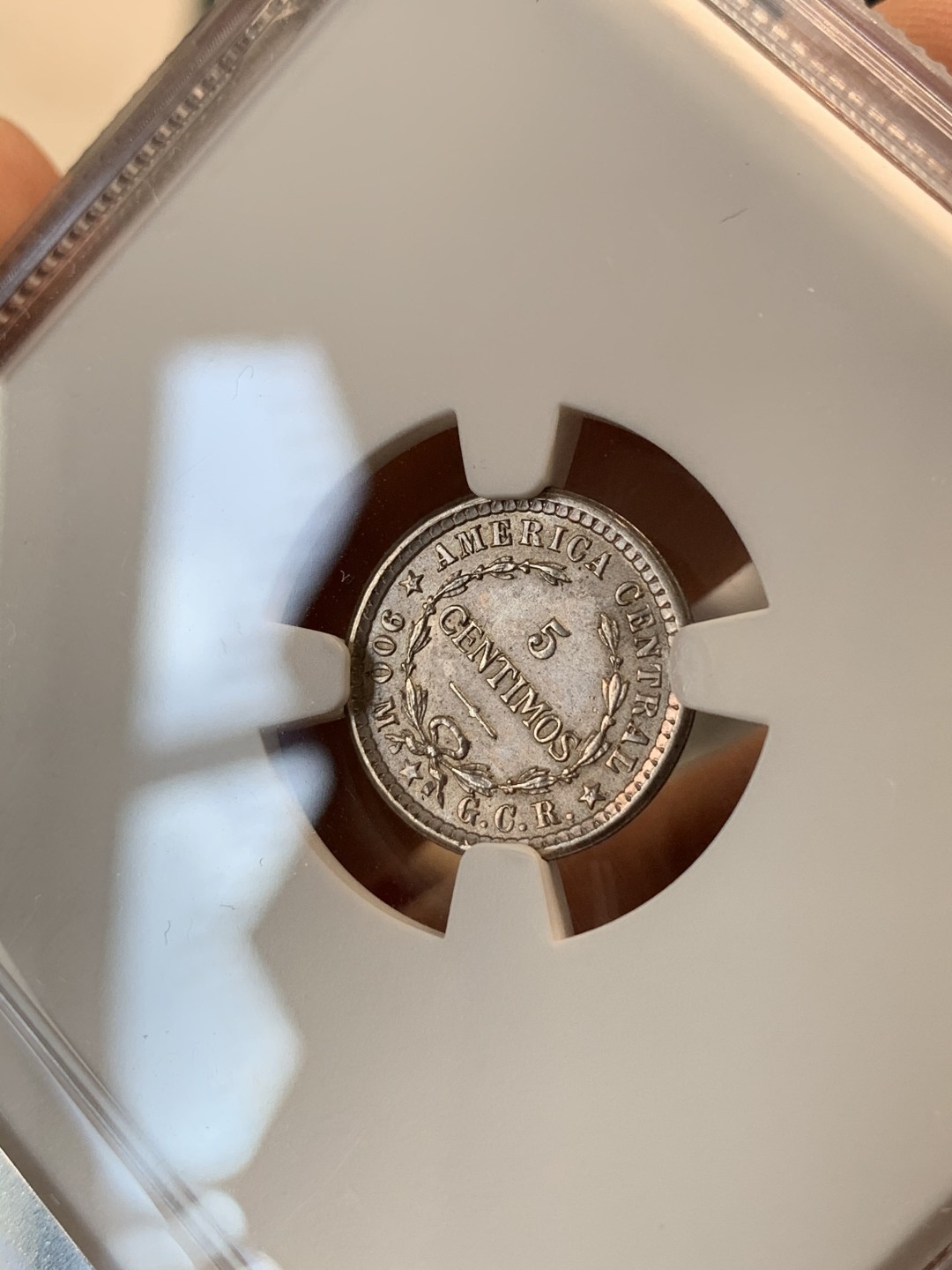 《竞宝斋》第69场-本周日，周一，周四.3场连拍（全场不限金额包邮） NGC-MS63 哥斯达黎加 1914年 5分银币 稀少品种