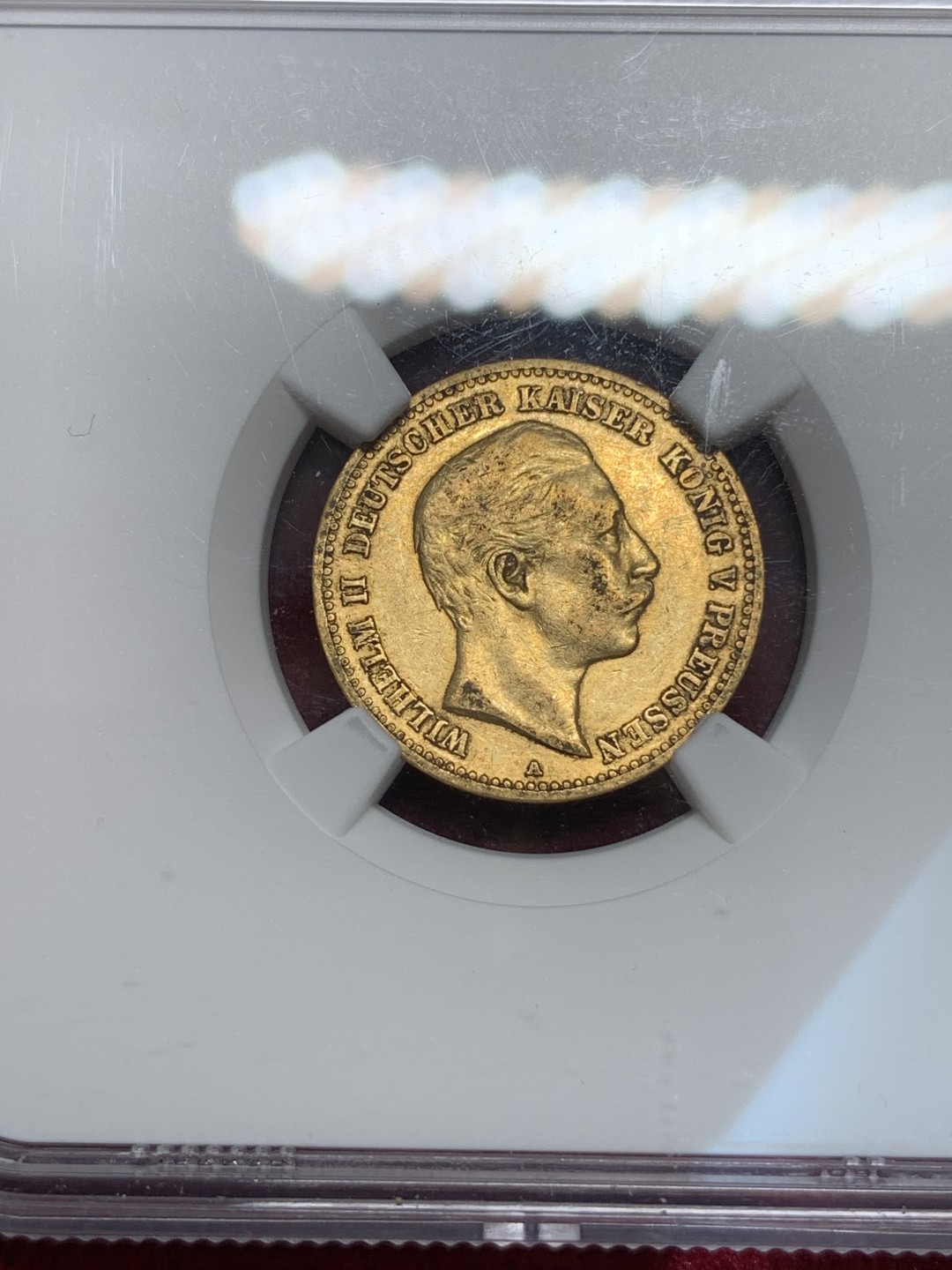 《竞宝斋》第69场-本周日，周一，周四.3场连拍（全场不限金额包邮） NGC XF45 GSA 德国普鲁士1890年A版威廉二世10马克金币 不多见年份更高分5枚