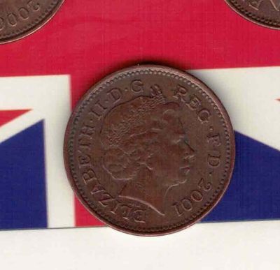 英国2001年1便士 实物如图       - 英国2001年1便士 实物如图      