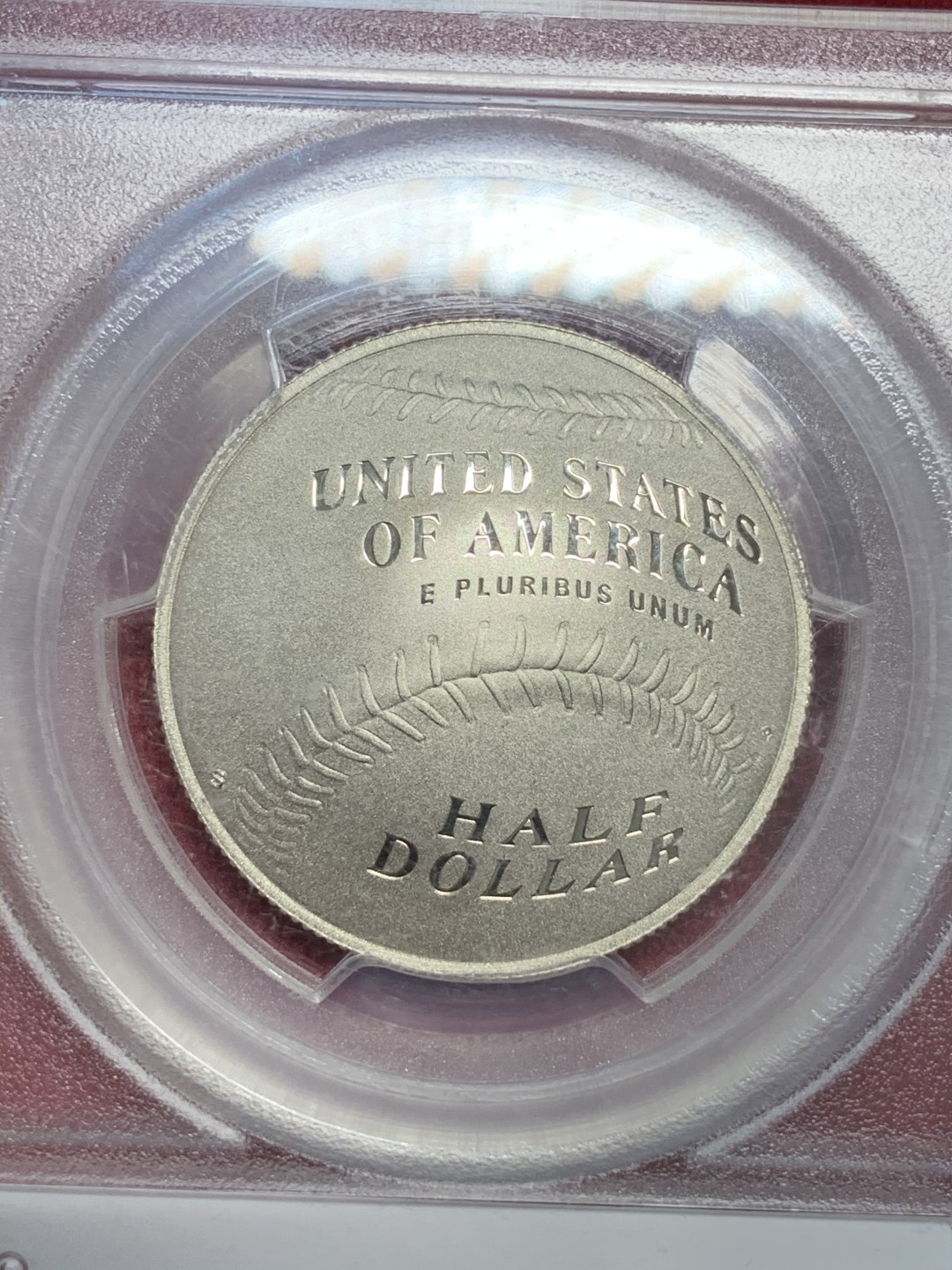 《竞宝斋》第69场-本周日，周一，周四.3场连拍（全场不限金额包邮） PCGS PR69CAM 美国 2014年 棒球名人堂异形 半美元 铜镍币 美国第一枚异性凹形纪念币