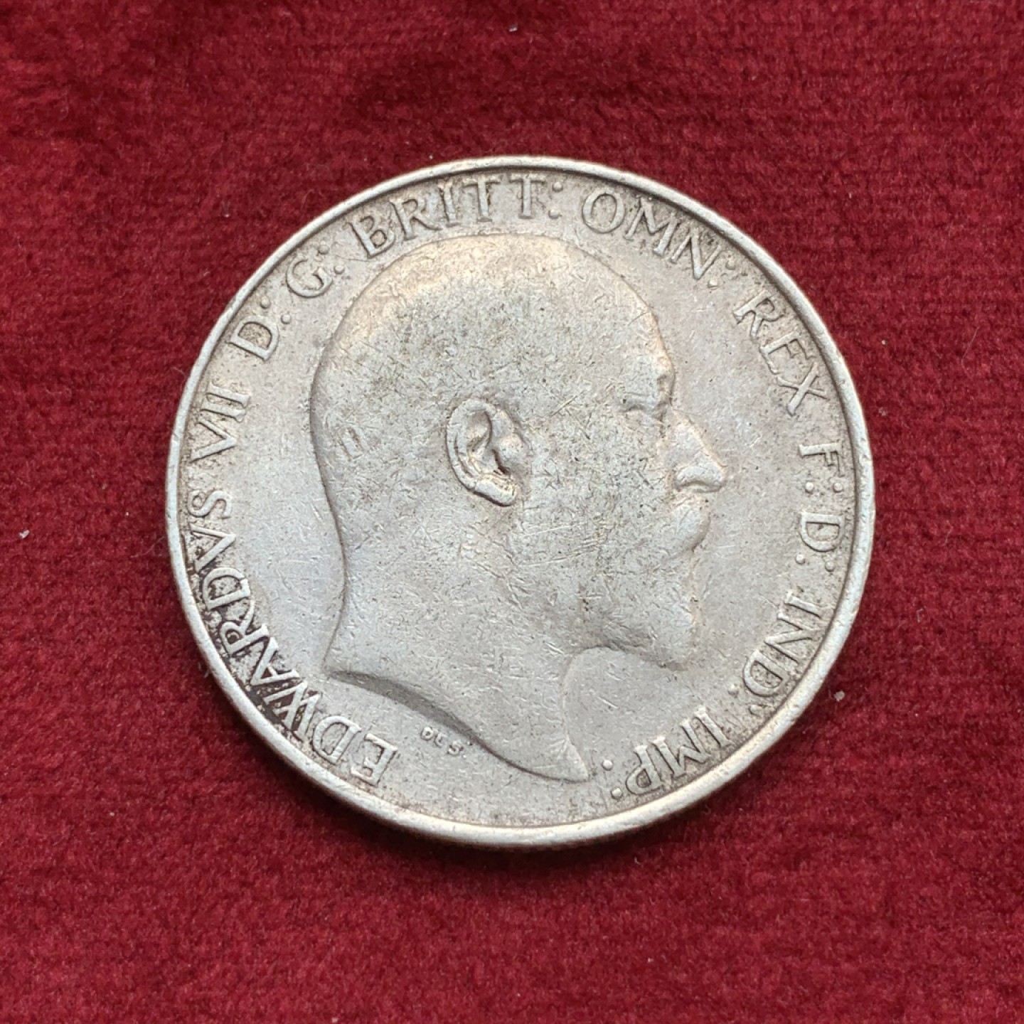 《竞宝斋》第69场-本周日，周一，周四.3场连拍（全场不限金额包邮） 英国1910年爱德华七世海神 弗罗林（2先令） 银币 原味包浆 边齿完好 