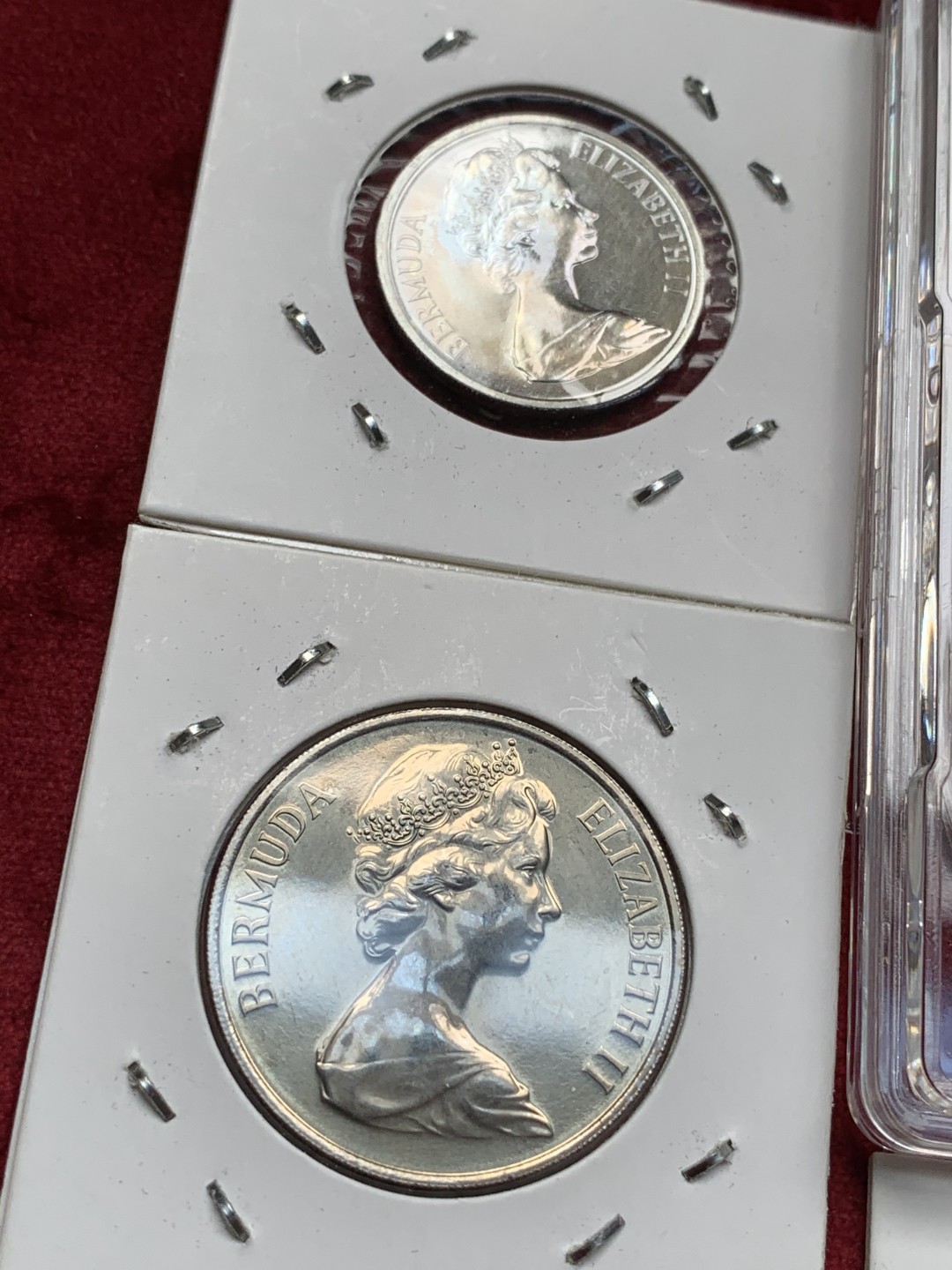 《竞宝斋》第69场-本周日，周一，周四.3场连拍（全场不限金额包邮） 1970年 百慕大（英属）6枚装 1枚银币 28.28 盒装